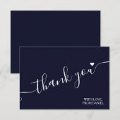 Moderne Elegant Luxury Dark Blue Dankeschön Card Dankeskarte (Vorne/Hinten)