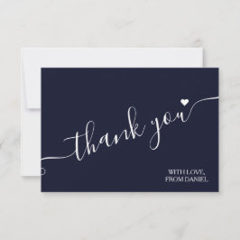 Moderne Elegant Luxury Dark Blue Dankeschön Card Dankeskarte