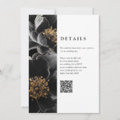 Moderne Elegant Luxury Floral QR Code Hochzeit Einladung (Rückseite)