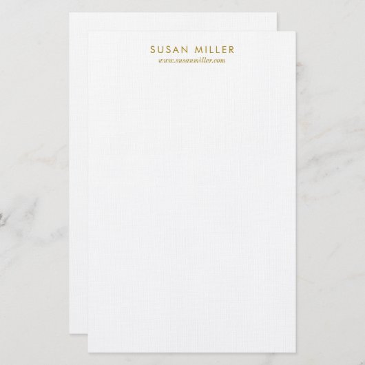 Moderne Elegant Luxury Gold Personal Stationery Briefpapier (Vorne/Hinten)