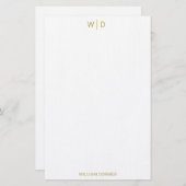 Moderne Elegant Luxury Gold Personal Stationery Briefpapier (Vorne/Hinten)