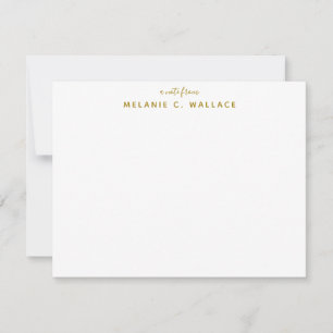 Moderne Elegant Luxury Gold Personal Stationery Ni Mitteilungskarte