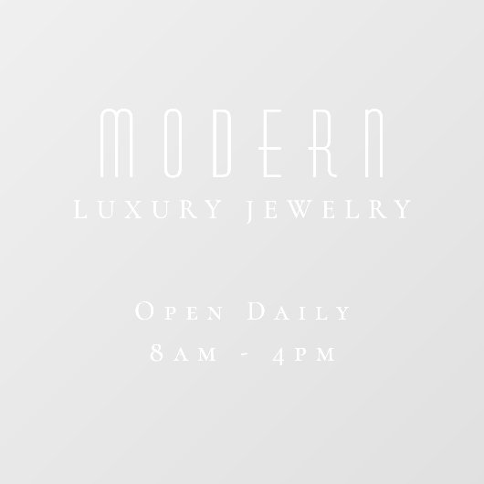 Moderne Elegant Luxury Juwelry Business Angled Das Fensteraufkleber (Blatt)