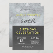Moderne Elegant Man 60. Geburtstagsparty Einladung (Vorne/Hinten)