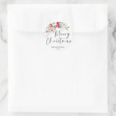 Moderne Elegant Merry Christmas Calligraphy Script Runder Aufkleber (Tasche)