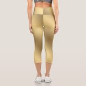 Moderne Elegant Metallic Ombre Solid Gold Capri Leggings (Rückseite)