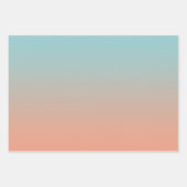 Moderne Elegant Minimal Ombre Pink Blue Grüntöne Geschenkpapier Set (Vorderseite)