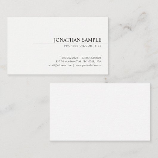 Moderne Elegant Minimalistisch Beruflich Schlicht Visitenkarte (Vorne/Hinten)