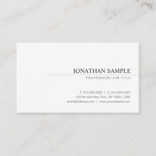 Moderne Elegant Minimalistisch Beruflich Schlicht Visitenkarte (Vorderseite)