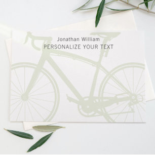 Moderne Elegant Minimalistisches Fahrrad Grün Pers Briefpapier