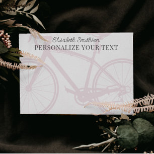 Moderne Elegant Minimalistisches Fahrrad Pink Pers Briefpapier