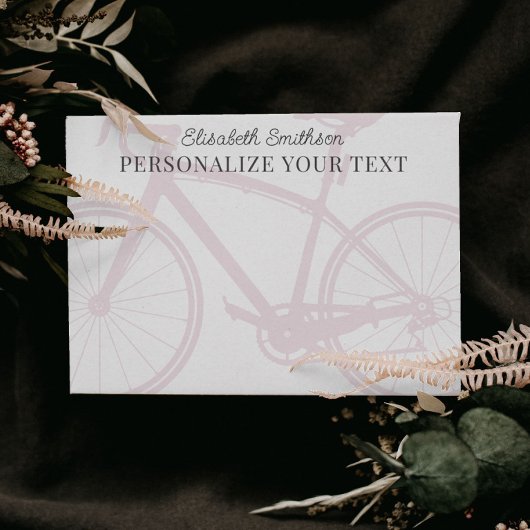 Moderne Elegant Minimalistisches Fahrrad Pink Pers Briefpapier