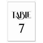 Moderne Elegant Moderne Typografie Tischnummer (Rückseite)
