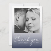 Moderne Elegant Navy Blue Chic Hochzeit Vielen Dan Dankeskarte (Vorderseite)