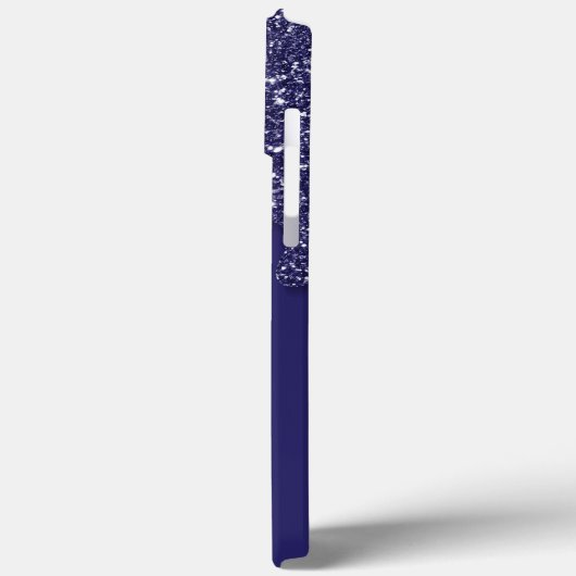 Moderne Elegant Navy Blue Glitzer Dripping Case-Mate iPhone Hülle (Rückseite / Links)