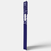 Moderne Elegant Navy Blue Glitzer Dripping Case-Mate iPhone Hülle (Rückseite / Rechts)