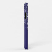 Moderne Elegant Navy Blue Glitzer Dripping Case-Mate iPhone Hülle (Hinten/Rechts)