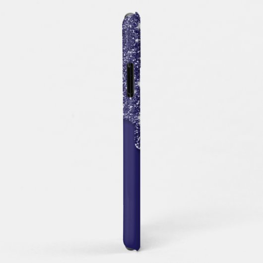 Moderne Elegant Navy Blue Glitzer Dripping Case-Mate iPhone Hülle (Hinten/Rechts)