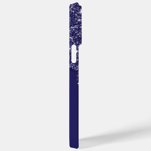 Moderne Elegant Navy Blue Glitzer Dripping Case-Mate iPhone Hülle (Rückseite / Rechts)