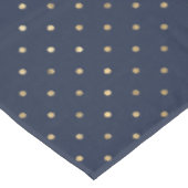 Moderne Elegant Navy Blue Gold Polka Dots Tischdecke (Schrägansicht)