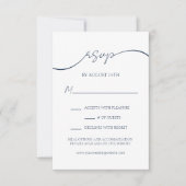 Moderne Elegant Navy Blue Minimal Wedding RSVP Car (Vorderseite)
