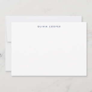 Moderne Elegant Navy Blue Personal Stationery Note Mitteilungskarte