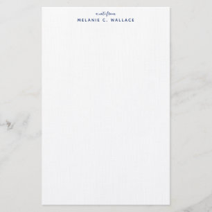 Moderne Elegant Navy Blue Personalisiert Briefpapier