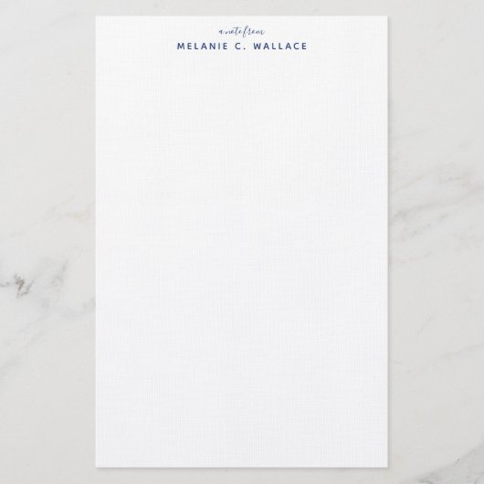 Moderne Elegant Navy Blue Personalisiert Briefpapier (Vorderseite)