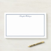 Moderne Elegant Navy Blue Personalisiert Post-it Klebezettel (Auf Schreibtisch)
