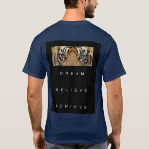 Moderne Elegant Navy Blue Tiger Motivierend T-Shirt