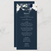 Moderne Elegant Navy Blue Wedding Menükarte (Vorne/Hinten)