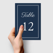 Moderne Elegant Navy Blue Wedding Tischnummer