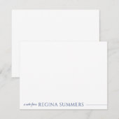 Moderne Elegant Navy Personalisiert Stationery Mitteilungskarte (Vorne/Hinten)