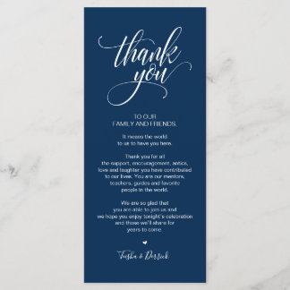Moderne Elegant, Navy Place Einstellung Danke Kart Programm