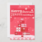 Moderne Elegant Rosa Rosa Frohe Weihnachten (Vorderseite)