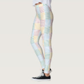 Moderne Elegant Rosa Rose Blau Gelb Weiß Leggings (Links)