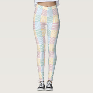 Moderne Elegant Rosa Rose Blau Gelb Weiß Leggings