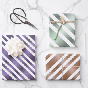 Moderne Elegant rustikal Abstrakt gestreift Geschenkpapier Set