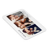 Moderne Elegant Save the Date 3 Foto Weiß Magnet (Rechte Seite)