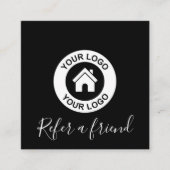 Moderne Elegant Schwarz und Weiß Empfehlungskarte (Vorderseite)