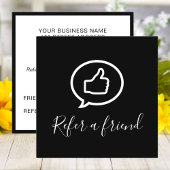 Moderne Elegant Schwarz und Weiß Empfehlungskarte