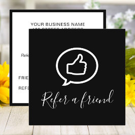 Moderne Elegant Schwarz und Weiß Empfehlungskarte