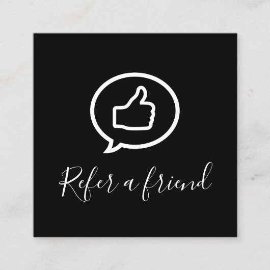 Moderne Elegant Schwarz und Weiß Empfehlungskarte (Vorderseite)