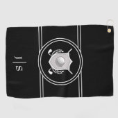 Moderne Elegant Schwarz und Weiß Stilvoll Mit Mono Golfhandtuch (Horizontal)