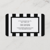 Moderne Elegant Schwarz-weiß gestreift Visitenkarte (Rückseite)