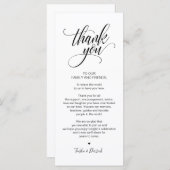 Moderne Elegant, Schwarze Platzierung Danke Karte (Vorne/Hinten)