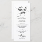 Moderne Elegant, Schwarze Platzierung Danke Karte (Vorne/Hinten)