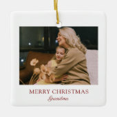 Moderne Elegant Script Frohe Weihnachten Grandma Keramikornament (Vorderseite)
