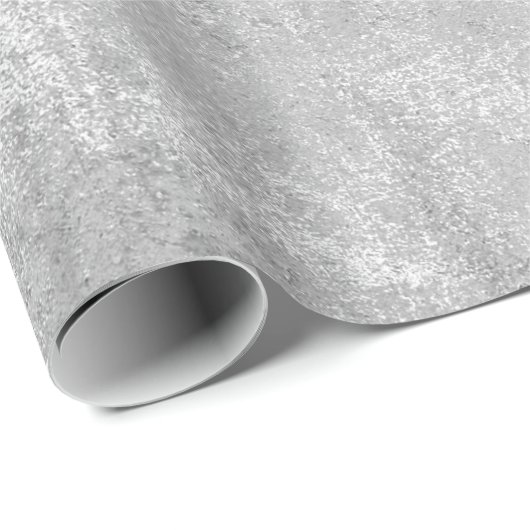 Moderne Elegant Shiny Metallic Silver Gray Texture Geschenkpapier (Rolleneckpunkt)