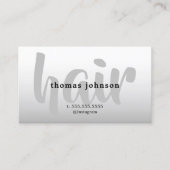 Moderne Elegant Silver Gray White Hair Stylist Visitenkarte (Vorderseite)